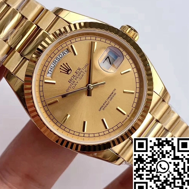 Dial Factory Rolex EW Yellow Day-Date Gold Champagne M128238-0045 0131